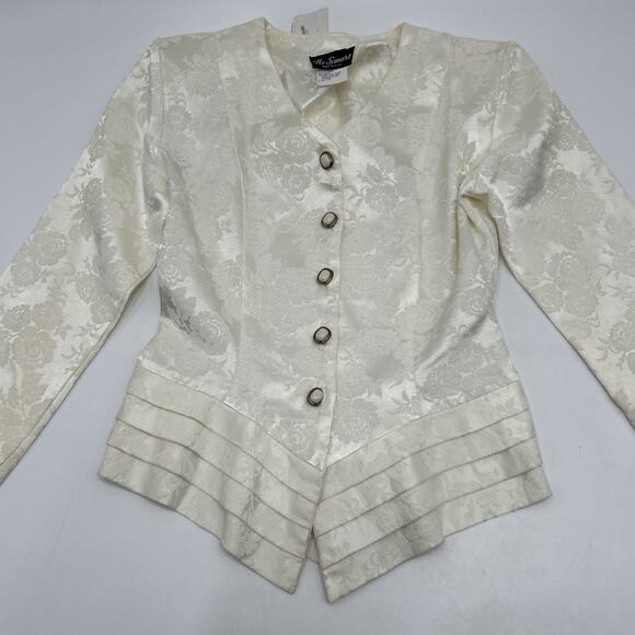 VINTAGE BE SMART Women’s Jacket Cream Size 7/8 MADE IN USA - Picture 2 of 12